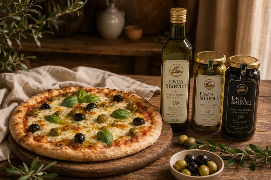 Pizza casera con aceitunas Arauco